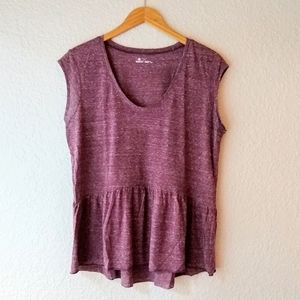 Susina Peplum Cap Sleeve Tee